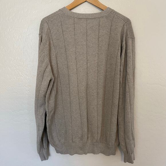 Vintage Arnold Palmer Cardigan Mens Size Large 100% Cotton Wide Rib Knit Golf - Picture 2 of 4